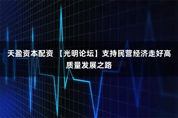 天盈资本配资 【光明论坛】支持民营经济走好高质量发展之路